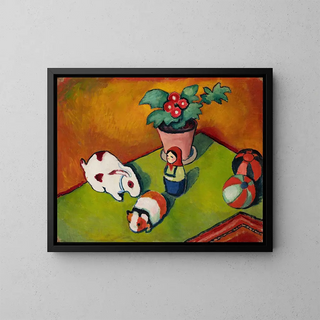 Die Spielzeuge von Little Walter - August Macke — gerahmtes Bild an der Wand
