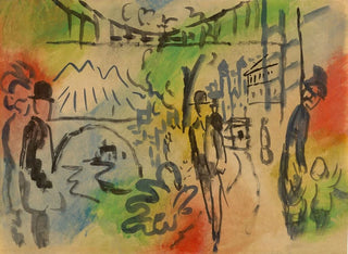 Promenade am Wasserufer - August Macke — Ansicht des Kunstwerks