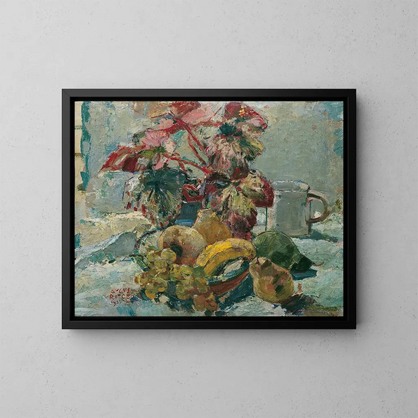 Stillleben - August Rieger — gerahmtes Bild an der Wand