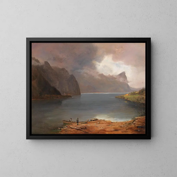 Partie au Mondsee - August Schaeffer von Wienwald — gerahmtes Bild an der Wand