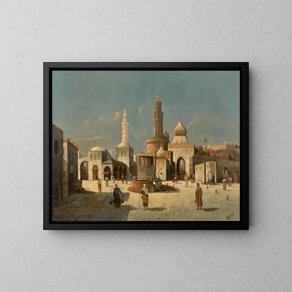 Eine orientalische Stadt - August von Siegen — gerahmtes Bild an der Wand
