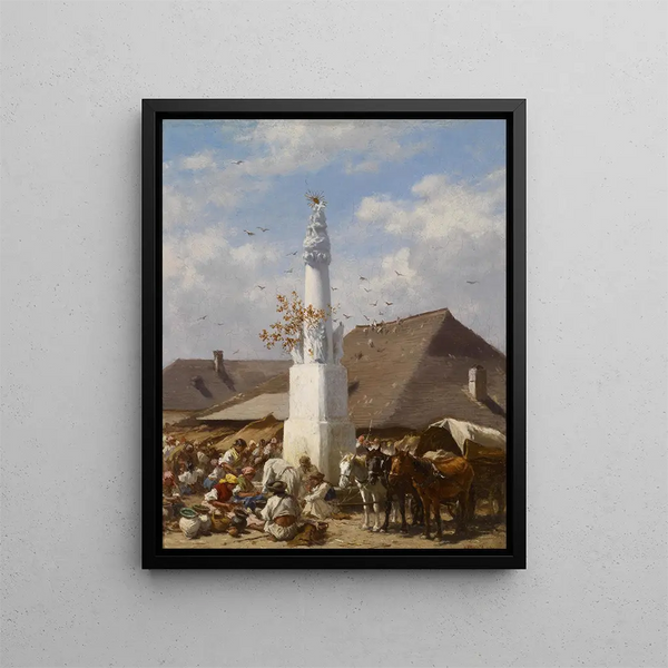 Flohmarkt in Szolnok - August von Pettenkofen — gerahmtes Bild an der Wand