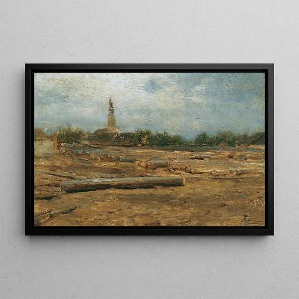 Place de Bois près de Szolnok - August von Pettenkofen — gerahmtes Bild an der Wand