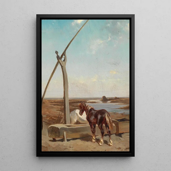 Motiv der Puszta - August von Pettenkofen — gerahmtes Bild an der Wand