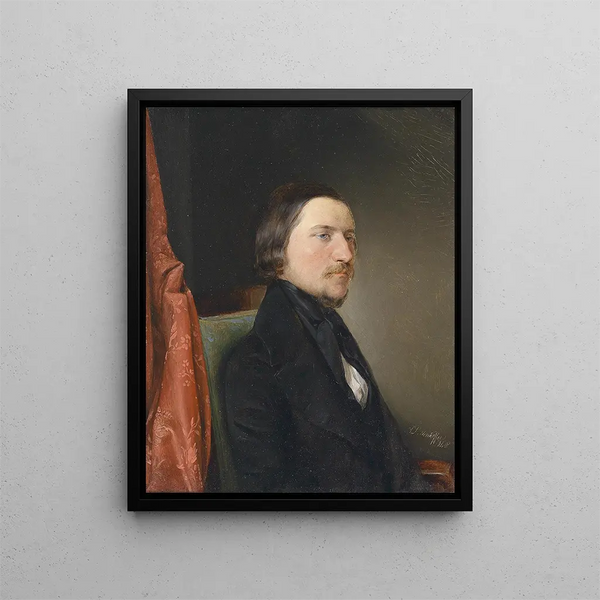 Portrait von August Semeleder - August von Pettenkofen — gerahmtes Bild an der Wand