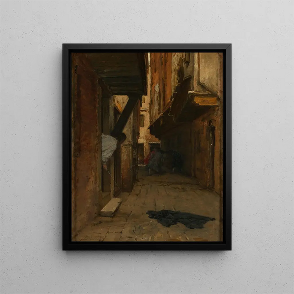 Straßenkampf - August von Pettenkofen — gerahmtes Bild an der Wand