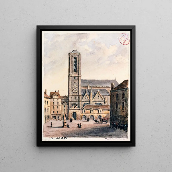 Fassade der Kirche - Auguste Sébastien Bénard — gerahmtes Bild an der Wand