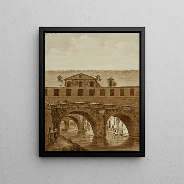 Der Brücke am Double - Auguste Sébastien Bénard — gerahmtes Bild an der Wand