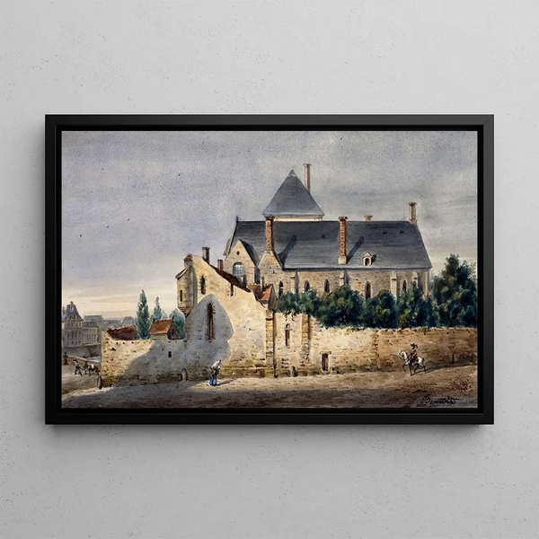 Die Überreste der Gebäude des Petit Bourbon-Hotels - Auguste Sébastien Bénard — gerahmtes Bild an der Wand