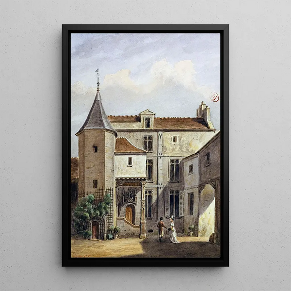 Haus genannt Saint-Louis-Straße Marmousets-Saint-Marcel - Auguste Sébastien Bénard — gerahmtes Bild an der Wand