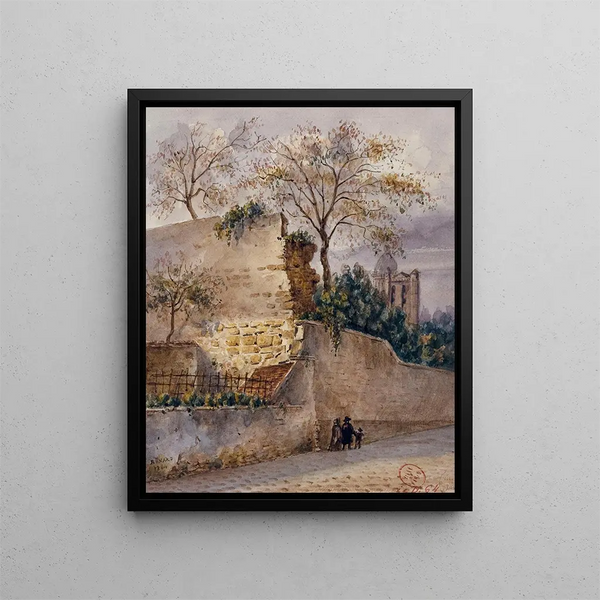 Rue Clovis Wand von Philippe Auguste - Auguste Sébastien Bénard — gerahmtes Bild an der Wand