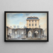 Ansicht der alten Fassade des Hôtel-Dieu nach dem Brand von 1772 - Auguste Sébastien Bénard — gerahmtes Bild an der Wand