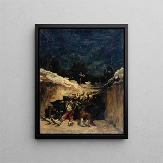 Auguste Andre Lanon - Zouaves morts dans une tranche Scne de la guerre de 1870.webp