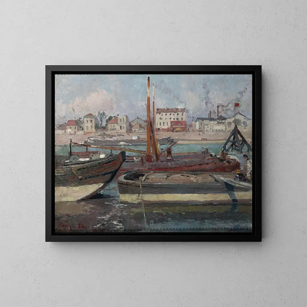 Die Seine am Quai de la Rape - Auguste Louis Lepère — gerahmtes Bild an der Wand