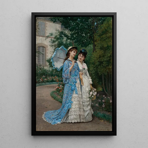 Reproduktion des Gemäldes Promenade dans le jardin - Auguste Toulmouche