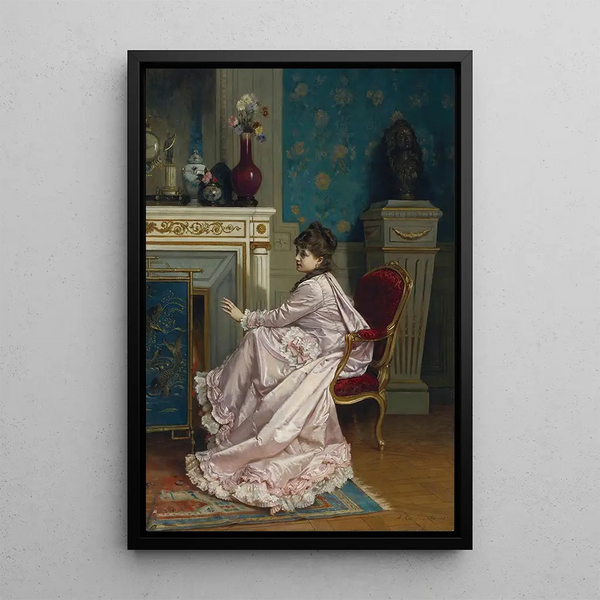 Reproduktion des Gemäldes Am Kamin - Auguste Toulmouche