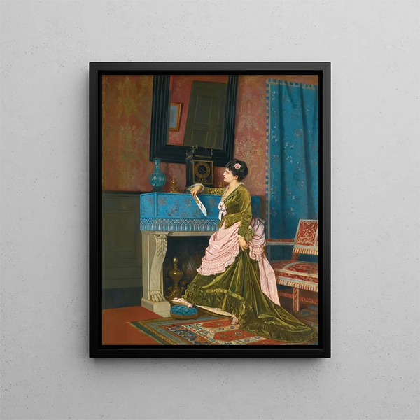 Die Liebesbrief - Auguste Toulmouche — gerahmtes Bild an der Wand