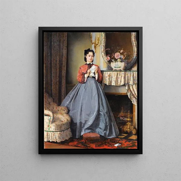 La Lettre d'amour - Auguste Toulmouche — gerahmtes Bild an der Wand
