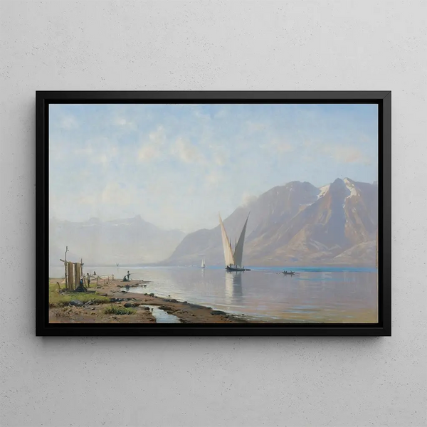 Lac Léman - Auguste Veillon — gerahmtes Bild an der Wand