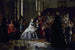 L'Empereur, die Kaiserin und der kaiserliche Prinz besuchen eine Waisenhaus in Fontainebleau - Auguste Victor Pluyette — Ansicht des Kunstwerks