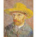 Reproduktion des Gemäldes Selbstporträt mit Strohhut - Vincent van Gogh
