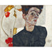 Reproduktion des Gemäldes Egon Schiele Selbstporträt mit einer chinesischen Laternenpflanze als
