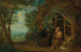 Die Einsiedler Paul und Antoine in einer von einer Krähe genährten Landschaft - Balthasar Beschey — Ansicht des Kunstwerks