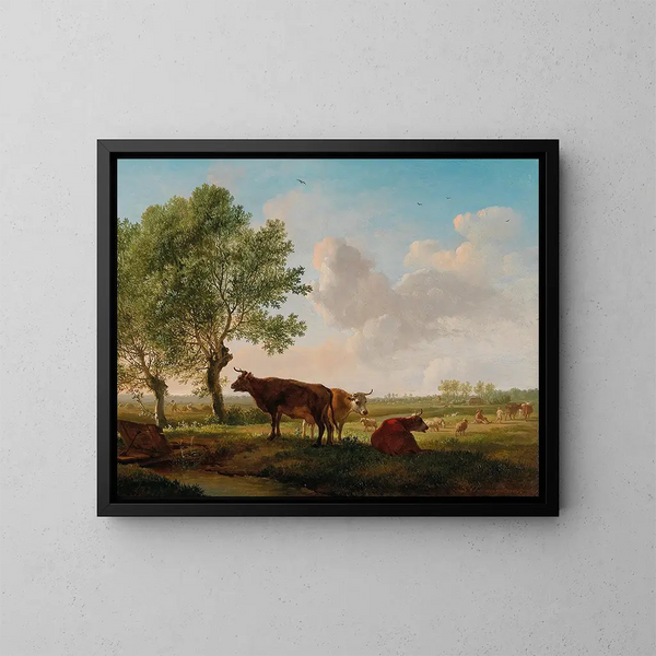 Vie auf der Weide - Balthasar Paul Ommeganck — gerahmtes Bild an der Wand