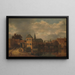 Ansicht der Stadt Haarlem, aufgenommen vom Fluss Spaarne, zeigt das Eendjespoort - Balthasar van der Veen — gerahmtes Bild an der Wand