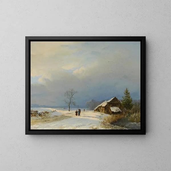 Winter niederländisch im Gooi - Barend Cornelis Koekkoek — gerahmtes Bild an der Wand