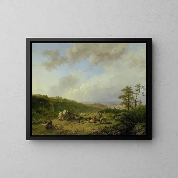 Landschaft mit drohenden Regenschauer - Barend Cornelis Koekkoek — gerahmtes Bild an der Wand