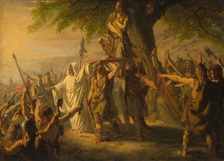 Barend Wijnveld - Brinio als leider der Kaninefaten op het schild geheven Anno 70.webp