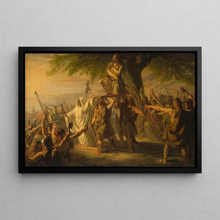 Barend Wijnveld - Brinio als leider der Kaninefaten op het schild geheven Anno 70.webp