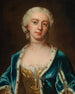 Portrait von Augusta, Prinzessin von Wales, mit Perlen und blauer Cape mit Hermelinfutter - Barthélemy du Pan — Ansicht des Kunstwerks