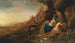 Diane und ihre Nymphen, die sich nach einer Jagd ausruhen, während zwei Satyrn sie ausspionieren - Bartholomeus Breenbergh — Ansicht des Kunstwerks