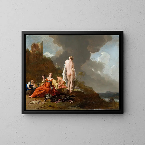 Landschaft mit Nymphen und Diana - Bartholomeus Breenbergh — gerahmtes Bild an der Wand