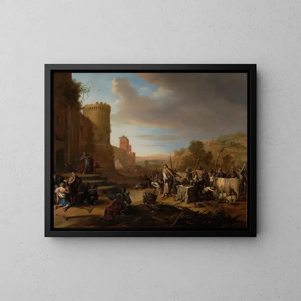 Heilige Paulus und Barnabas in Lystra - Bartholomeus Breenbergh — gerahmtes Bild an der Wand