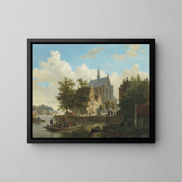 Überfahrt mit der Fähre in Haarlem - Bartholomeus Johannes van Hove — gerahmtes Bild an der Wand