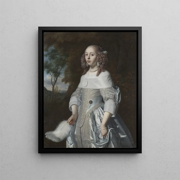 Jeanne Parmentier 1634-1710 - Bartholomeus van der Helst — gerahmtes Bild an der Wand