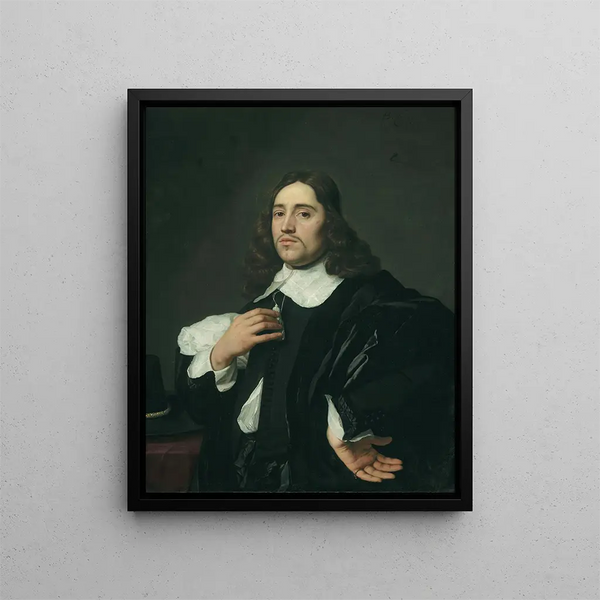Portrait eines jungen Mannes - Bartholomeus van der Helst — gerahmtes Bild an der Wand