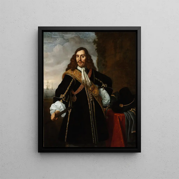 Portrait des Kapitäns Gideon de Wildt - Bartholomeus van der Helst — gerahmtes Bild an der Wand