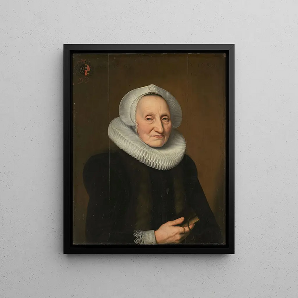 Portrait von Belia Claesdr 1566 in oder nach 1652 - Bartholomäus Sarburgh — gerahmtes Bild an der Wand