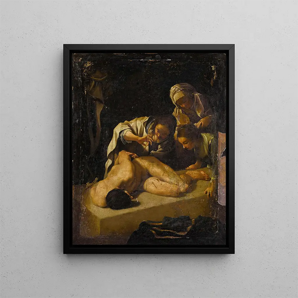 Sainte Irène beim Heilen von Saint Sébastien - Bartolomeo Schedoni — gerahmtes Bild an der Wand