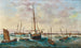 Französische Segelschiff-Gemälde unter vielen Fischerkähnen vor der französischen Küste - Basilio Ivankovic — Ansicht des Kunstwerks