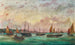 Der Steamer mit hohen Masten UNION unter der Handelsflagge der Österreich-Ungarischen Monarchie unter vielen Fischerkähnen vor Piran, Slowenien - Basilio Ivankovic — Ansicht des Kunstwerks