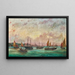 Der Steamer mit hohen Masten UNION unter der Handelsflagge der Österreich-Ungarischen Monarchie unter vielen Fischerkähnen vor Piran, Slowenien - Basilio Ivankovic — gerahmtes Bild an der Wand