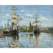 Reproduktion des Gemäldes Bateaux sur la Seine à Rouen - Claude Monet