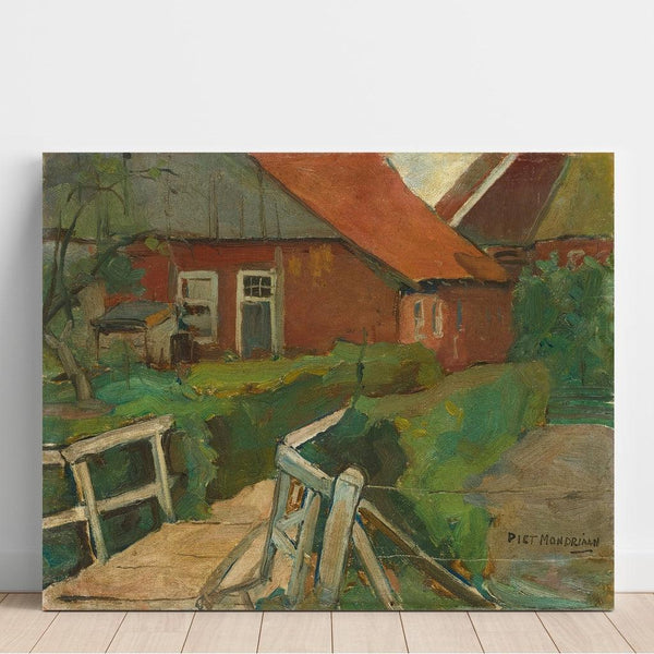 Bâtiment de ferme avec pont - Piet Mondrian | Reproduction Tableau Décoration murale affiche copie