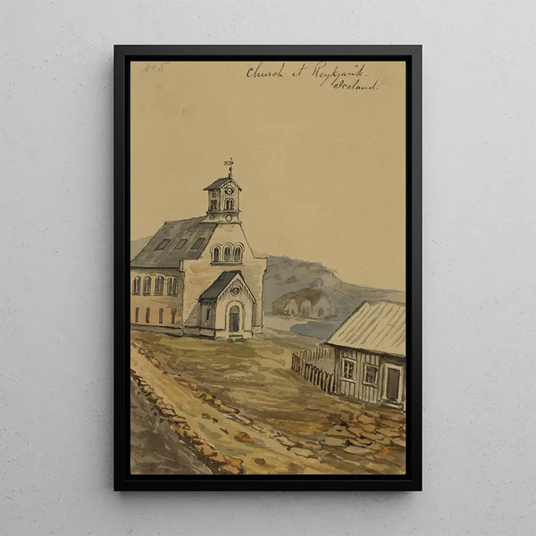 Kirche in Reykjavik Island - Bayard Taylor — gerahmtes Bild an der Wand