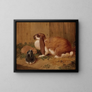 Benjamin Herring - A LopEared Doe Rabbit and her Young.webp